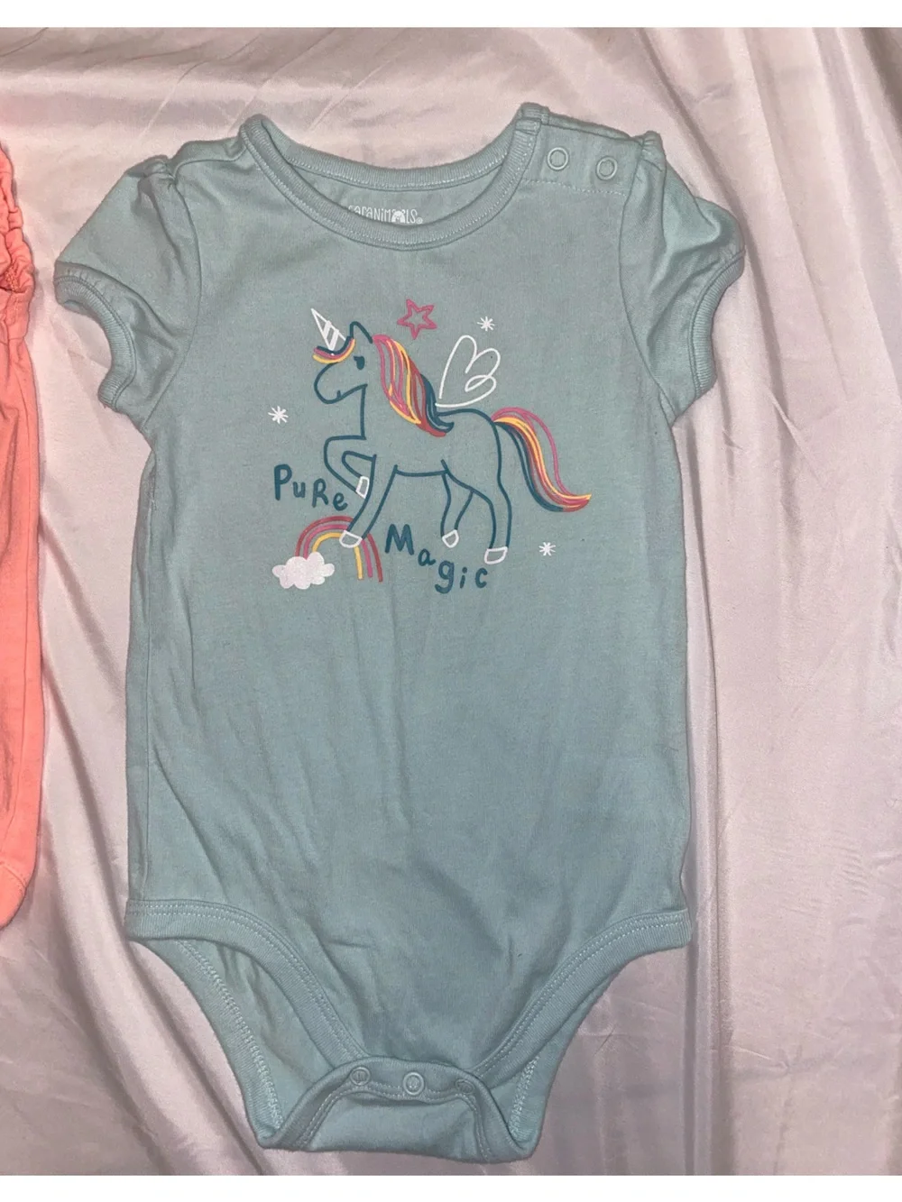 Gymboree Aqua Unicorn & Coral Daisy Bodysuit Set